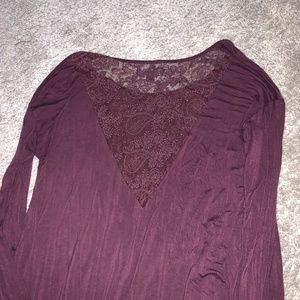 Deep Purple Long Sleeve Lace Shirt